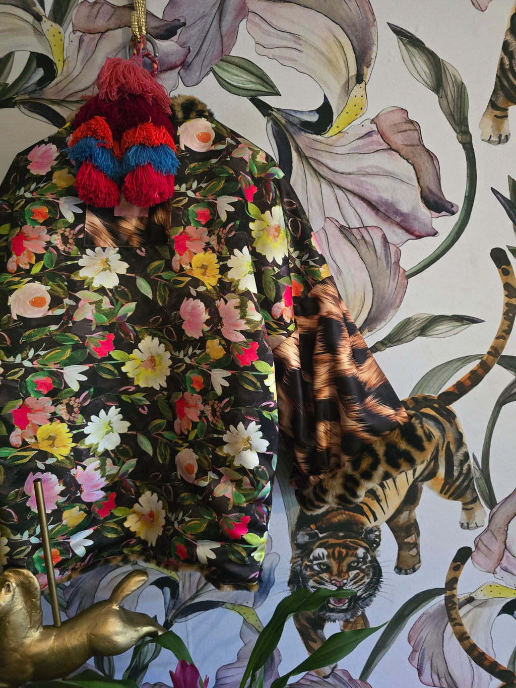 The BOUJEE LEOPARD REVERSIBLE FAUX FUR WITH FLORAL #4