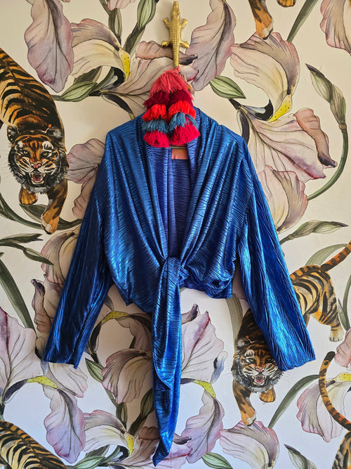 The METALIC BLUE LONG SLEEVE WRAP