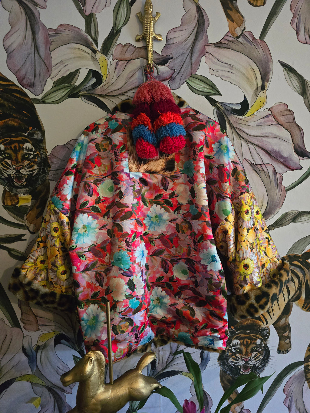 The BOUJEE LEOPARD REVERSIBLE FAUX FUR WITH FLORAL #1