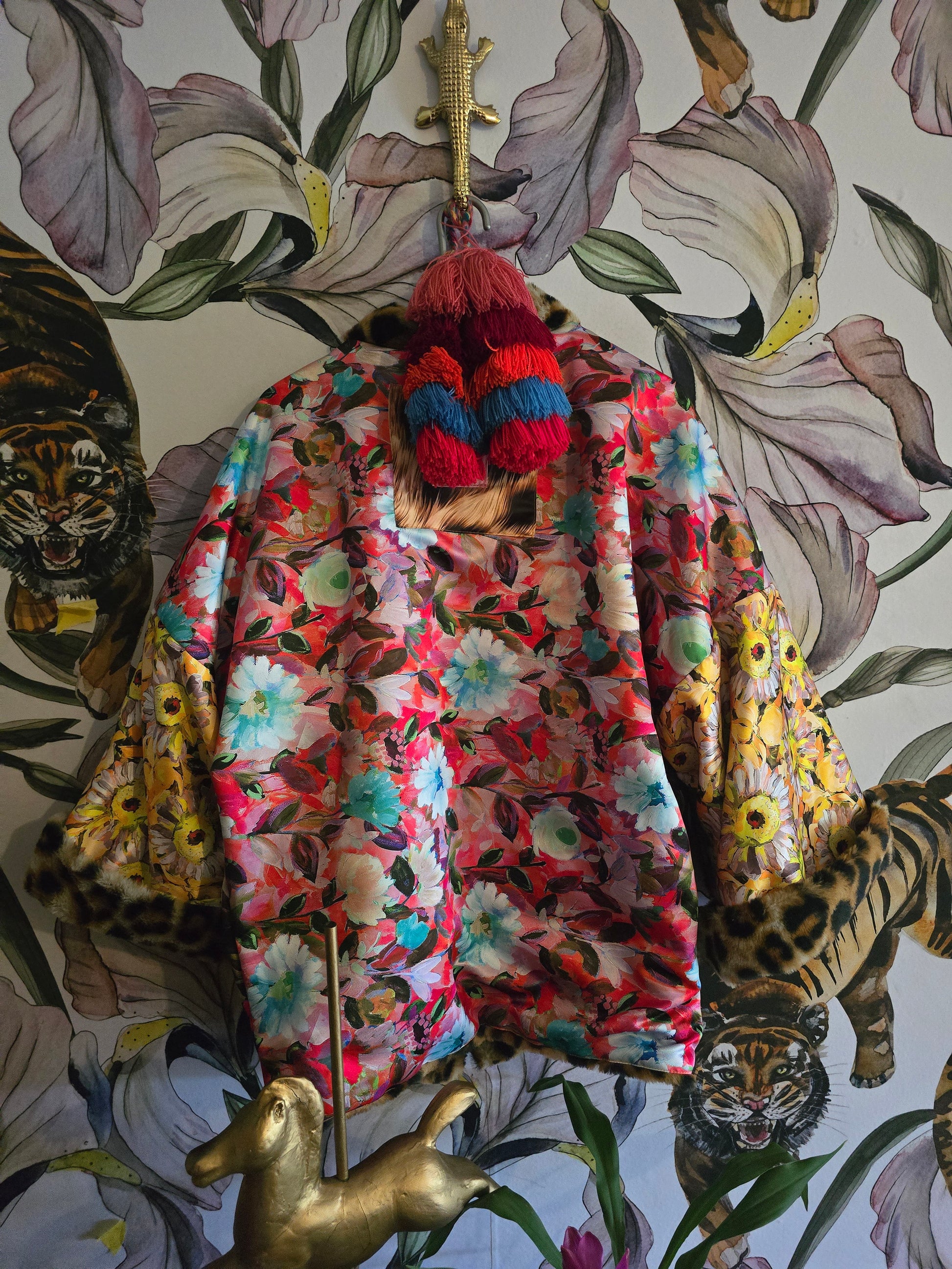 The BOUJEE LEOPARD REVERSIBLE FAUX FUR WITH FLORAL #1