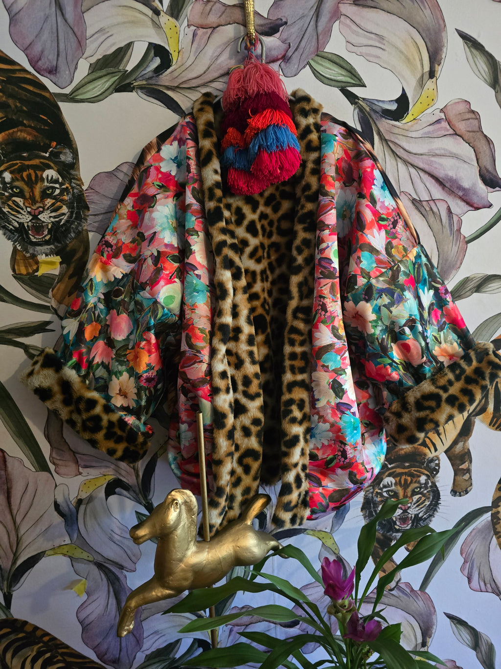 The BOUJEE LEOPARD REVERSIBLE FAUX FUR WITH FLORAL #3