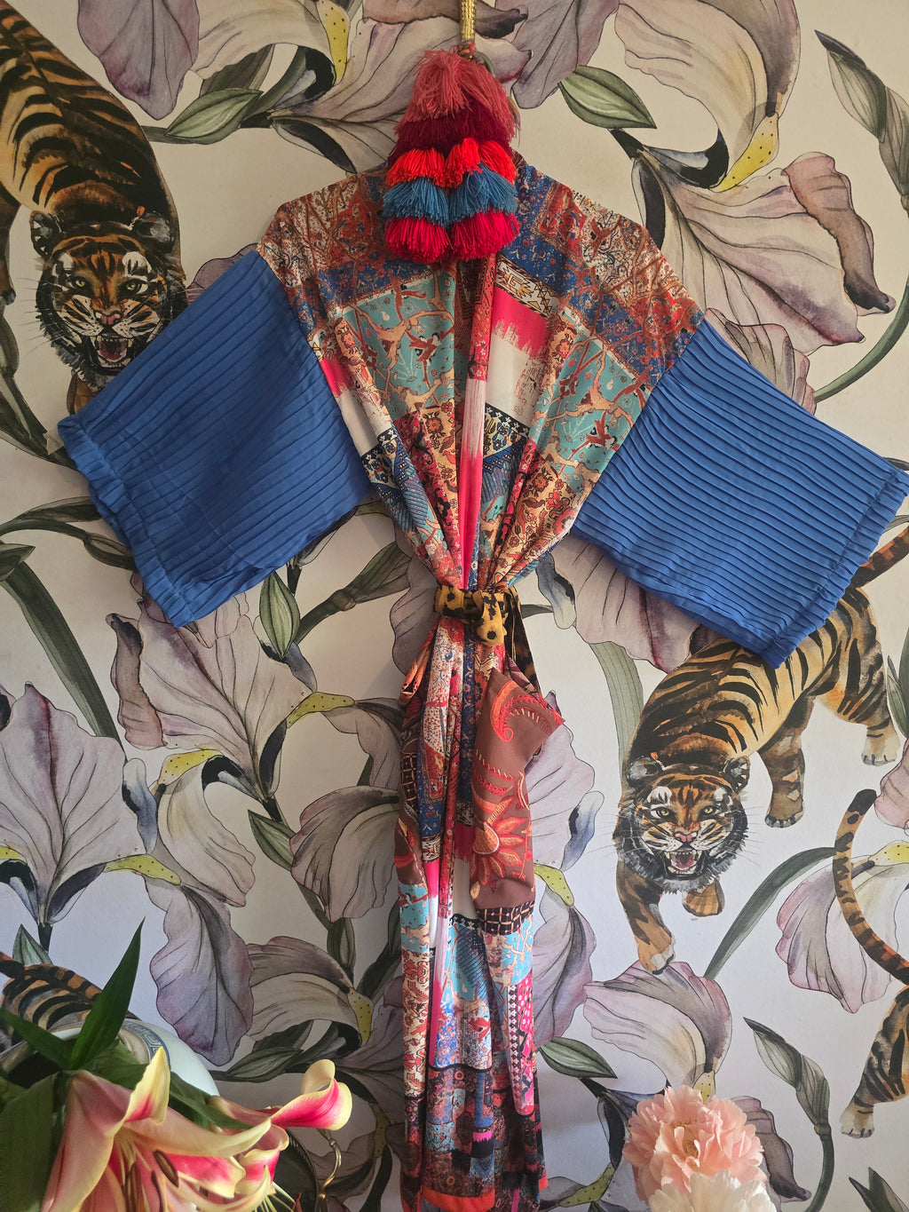 The JUNGLE KIMONO WITH BLUE CHIFFON SLEEVE #3