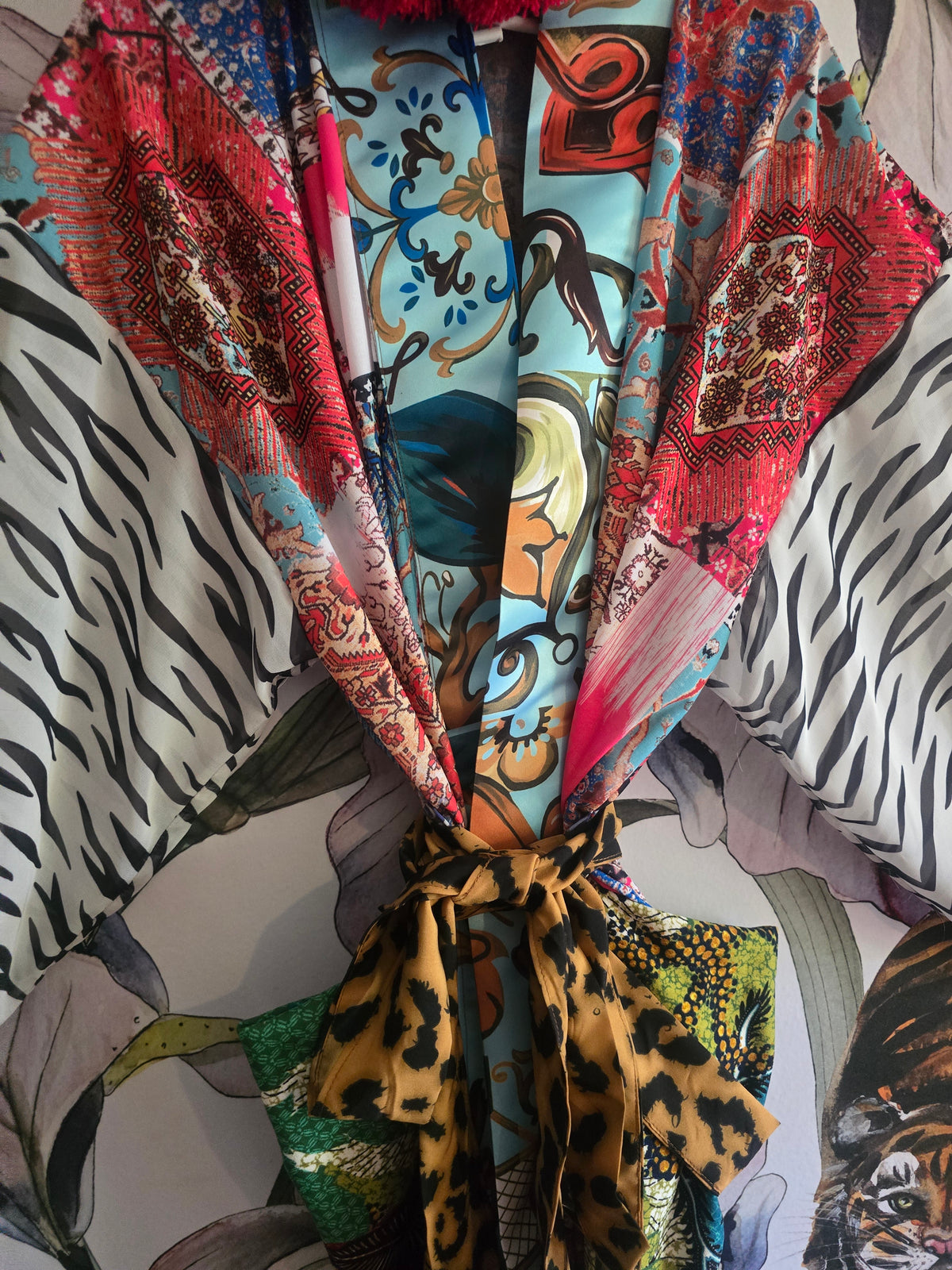 The JUNGLE & PAISLY KIMONO WITH ZEBRA SLEEVE #4