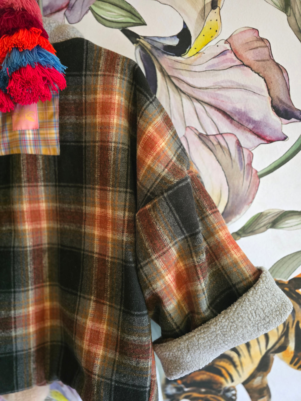 The LUMBER JILL ( FULLY reversible faux fur and fleece check adventure jacket )