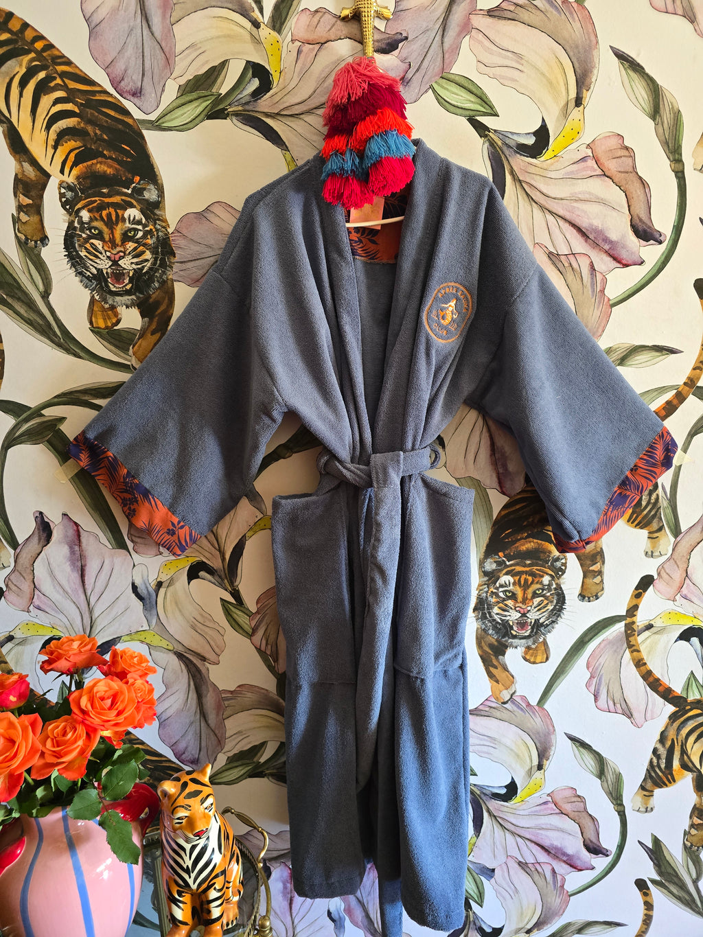 The APRÈS-SAUNA CLUB TOWLING GOWN - DENIM BLUE