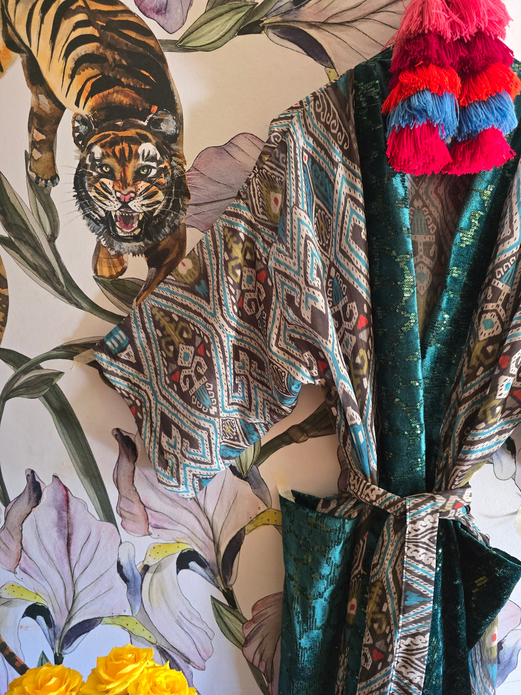 The AZTEC & VELVET SEQUINS KIMONO