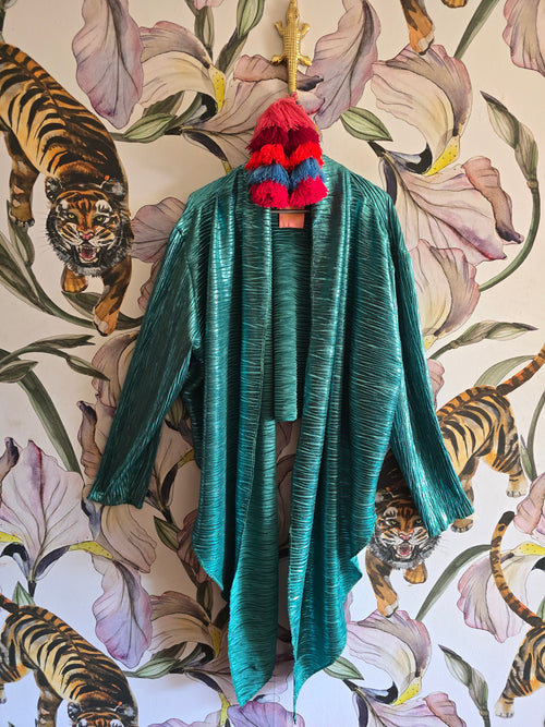 THE METALIC GREEN LONG SLEEVE WRAP