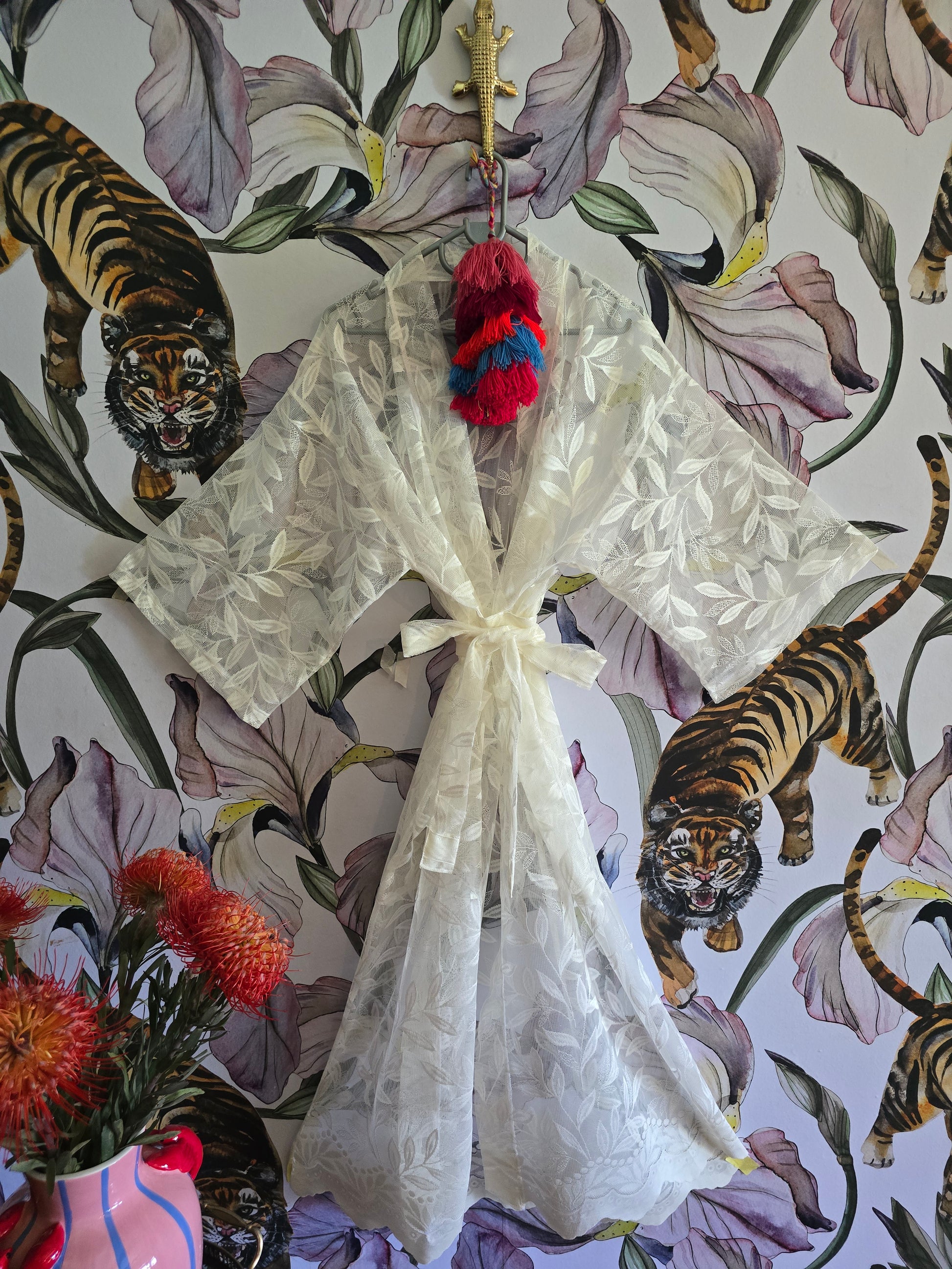She is VINTAGE, LACE KIMONO