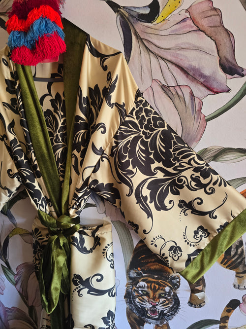 The JAPANDI SATIN & VELVET KIMONO