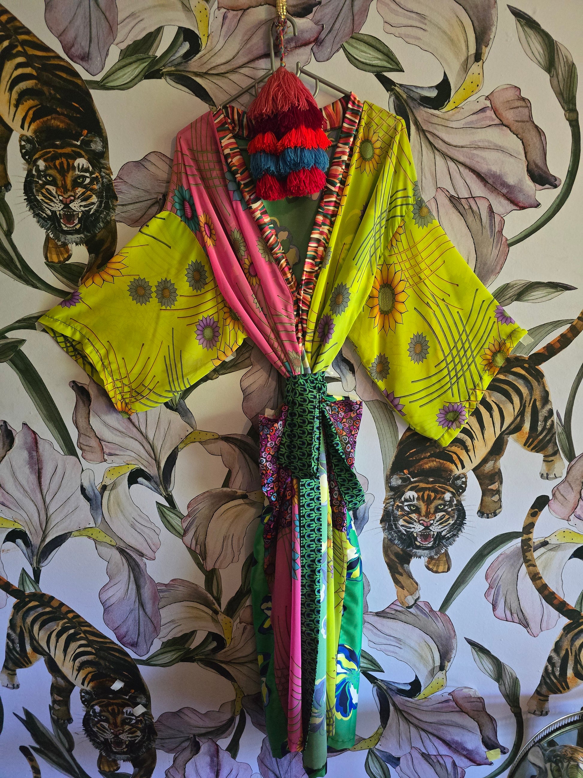 The ELECTRIC GREEN TROPICAL KIMONO