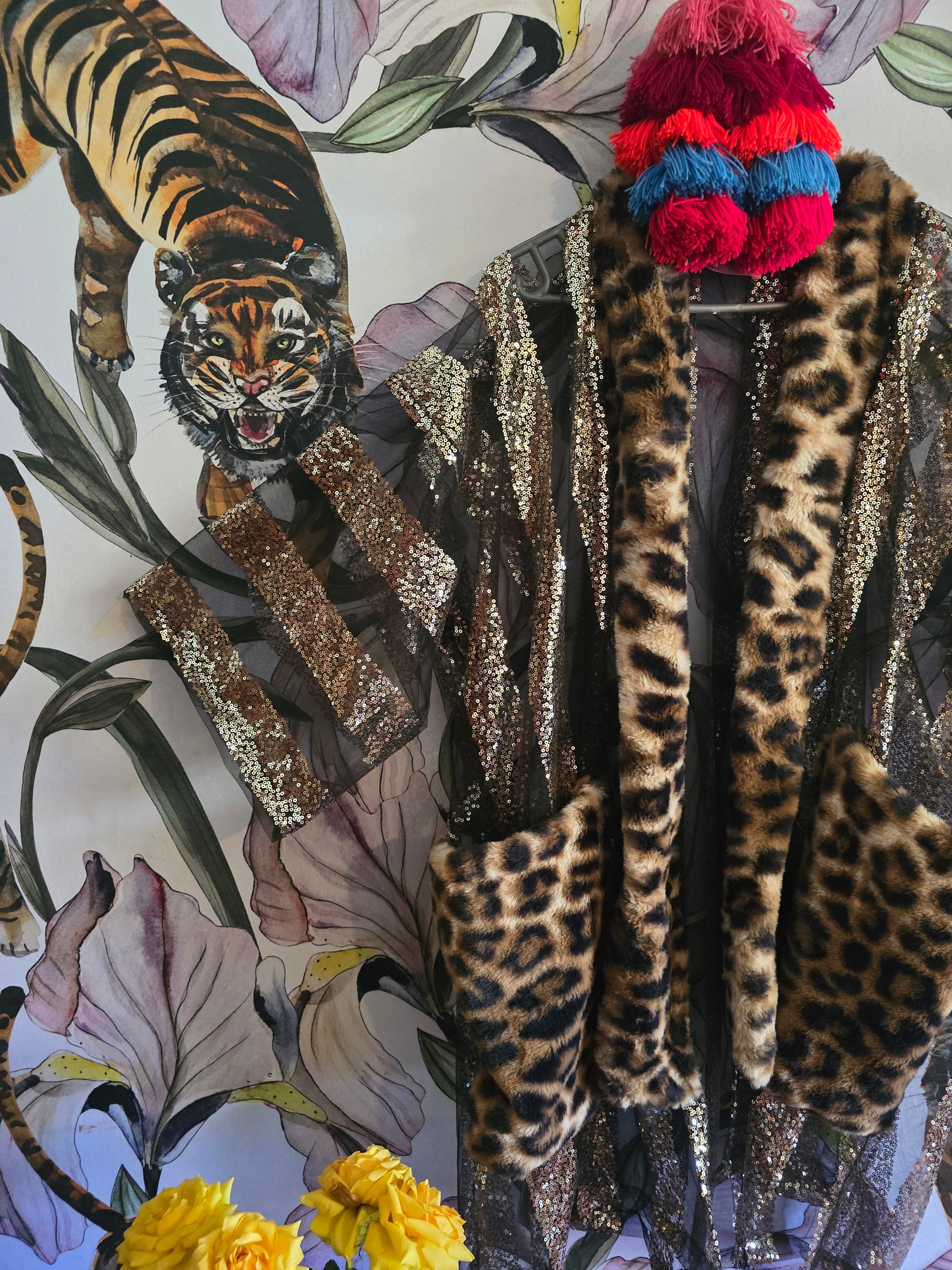 The SEQUINS & FAUX FUR PARTY COAT. MID LENGTH.