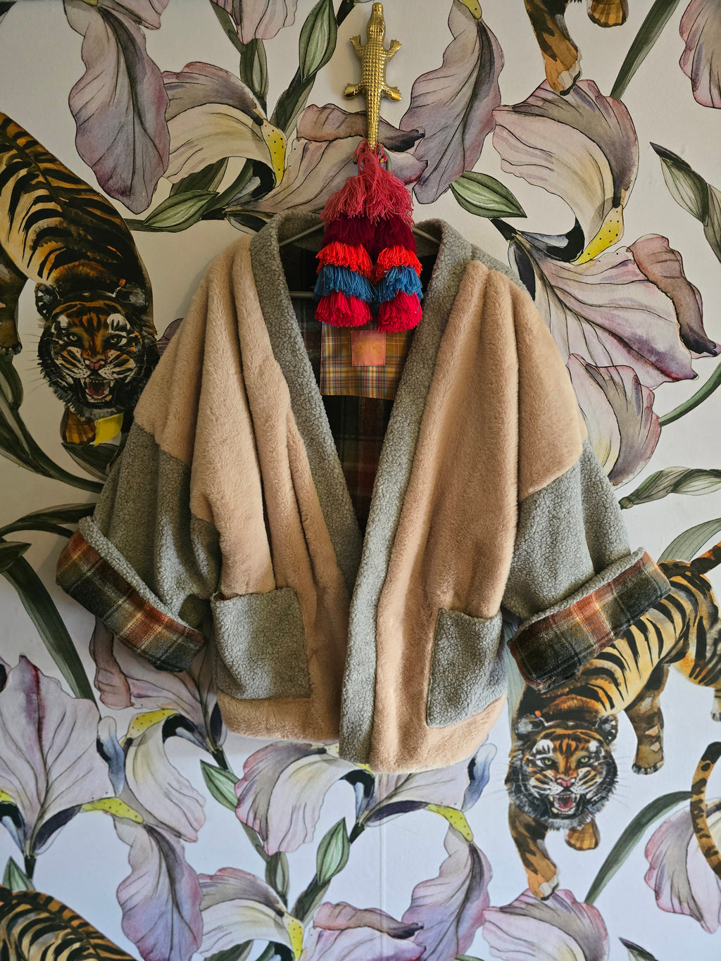 The LUMBER JILL ( FULLY reversible faux fur and fleece check adventure jacket )