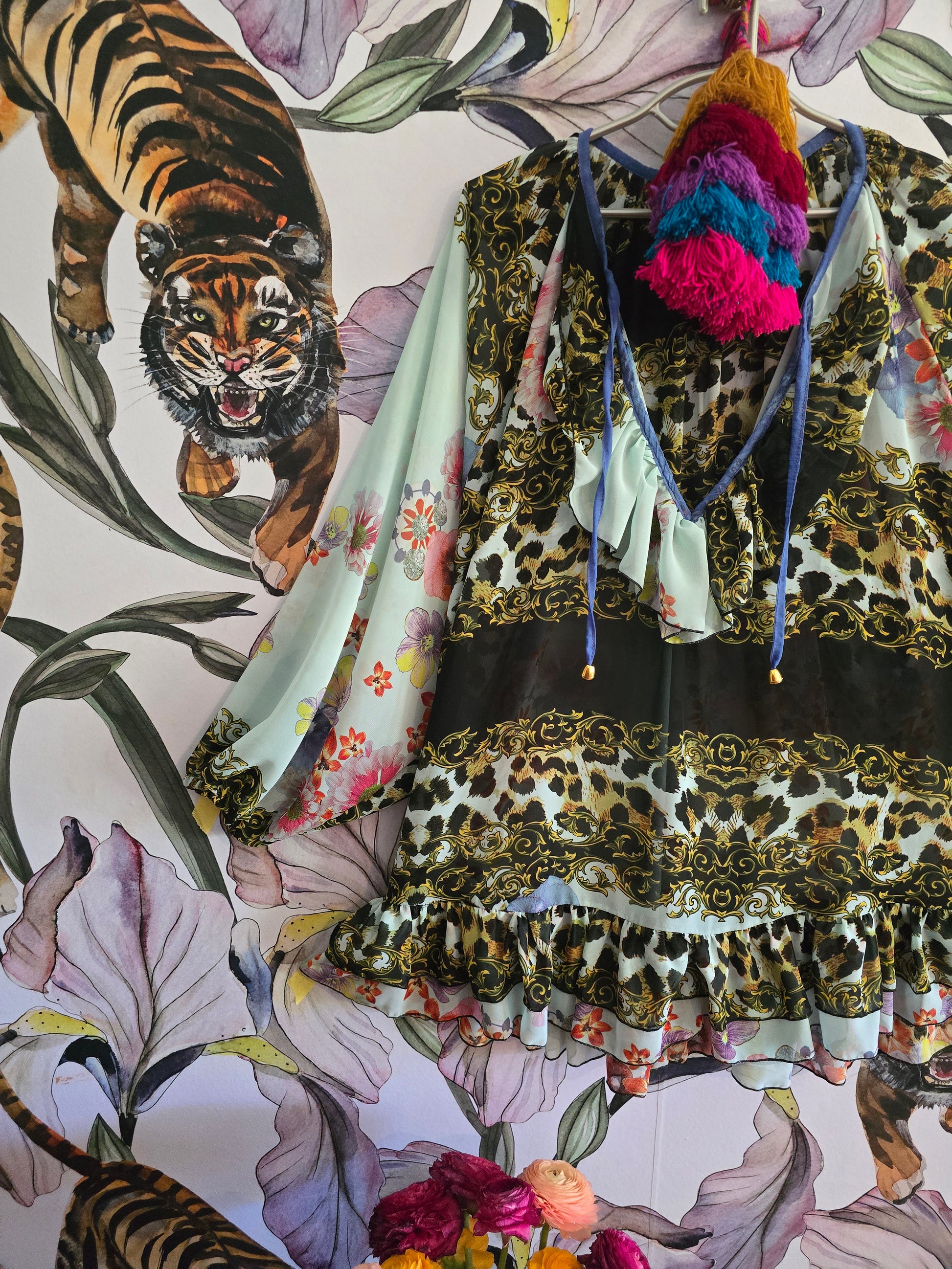 The LOVELEE LEOPARD FRILL FROCK