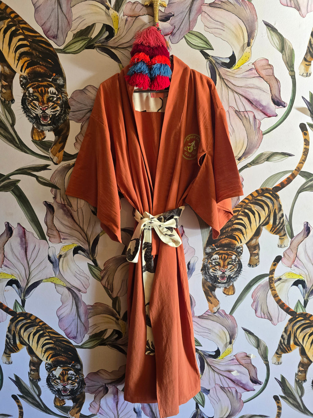 The APRÈ SAUNA 100% COTTON JAPANESE KIMONO TERRACOTTA