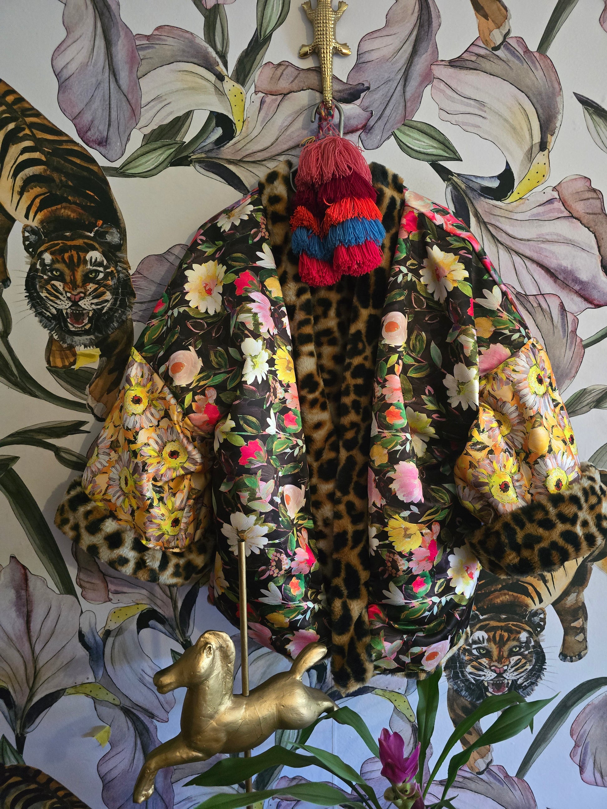 The BOUJEE LEOPARD REVERSIBLE FAUX FUR WITH FLORAL #1