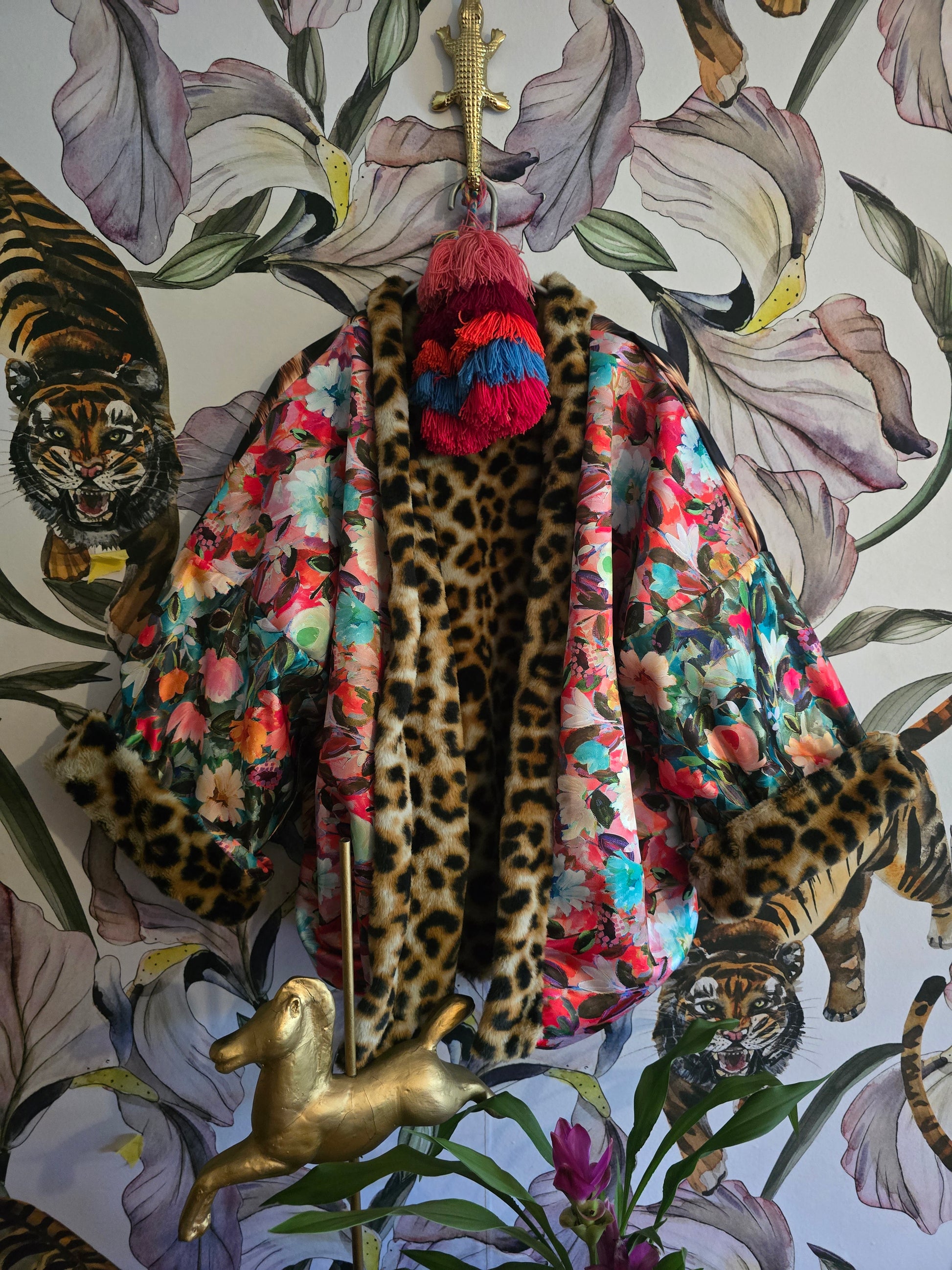 The BOUJEE LEOPARD REVERSIBLE FAUX FUR WITH FLORAL #3