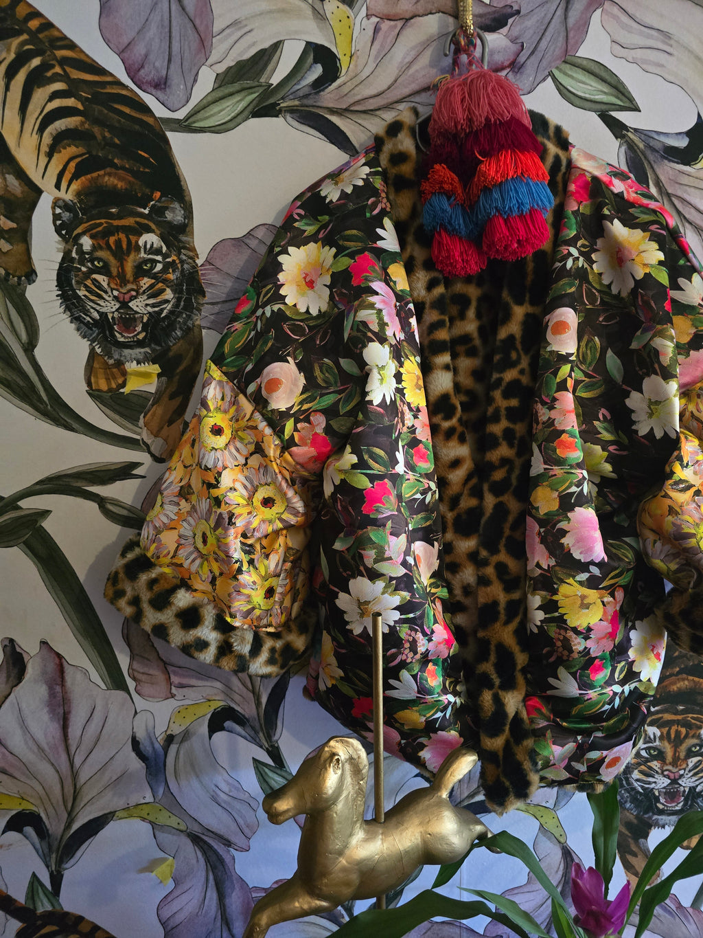 The BOUJEE LEOPARD REVERSIBLE FAUX FUR WITH FLORAL #1