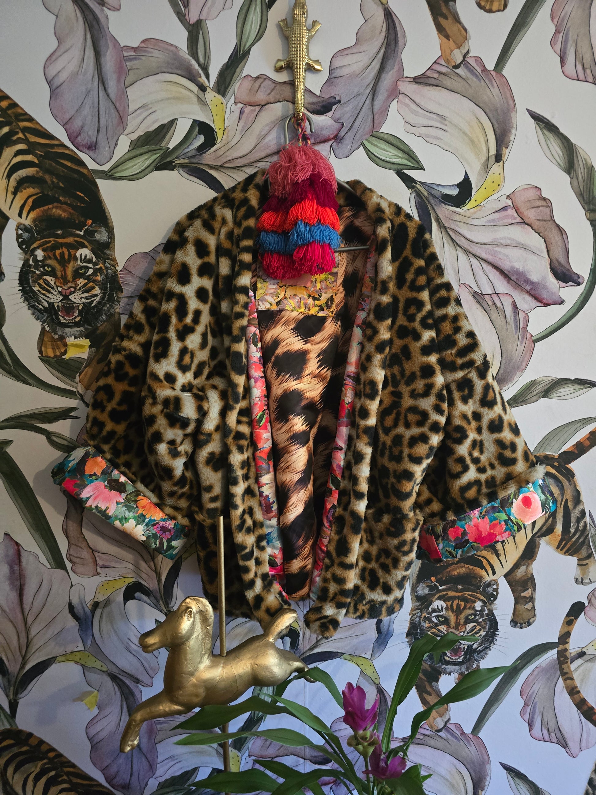 The BOUJEE LEOPARD REVERSIBLE FAUX FUR WITH FLORAL #3