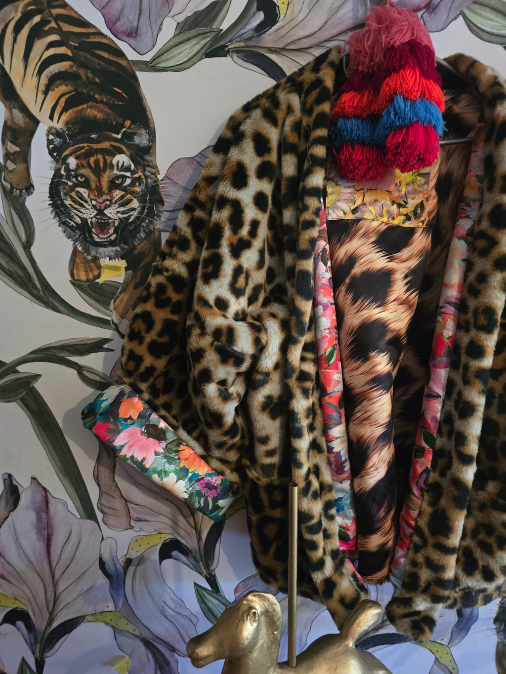 The BOUJEE LEOPARD REVERSIBLE FAUX FUR WITH FLORAL #3