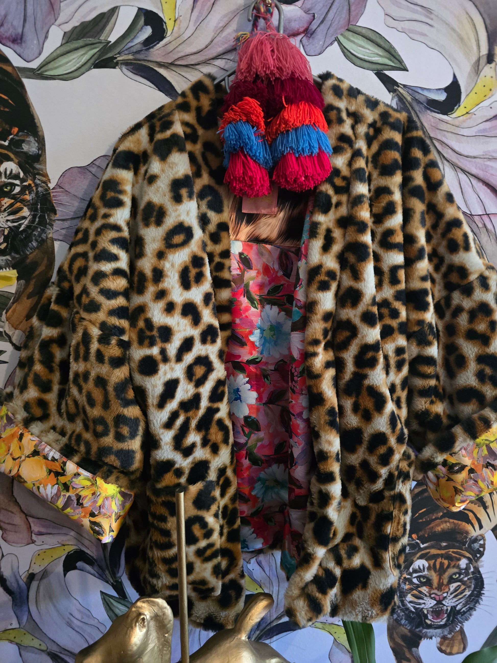 The BOUJEE LEOPARD REVERSIBLE FAUX FUR WITH FLORAL #1