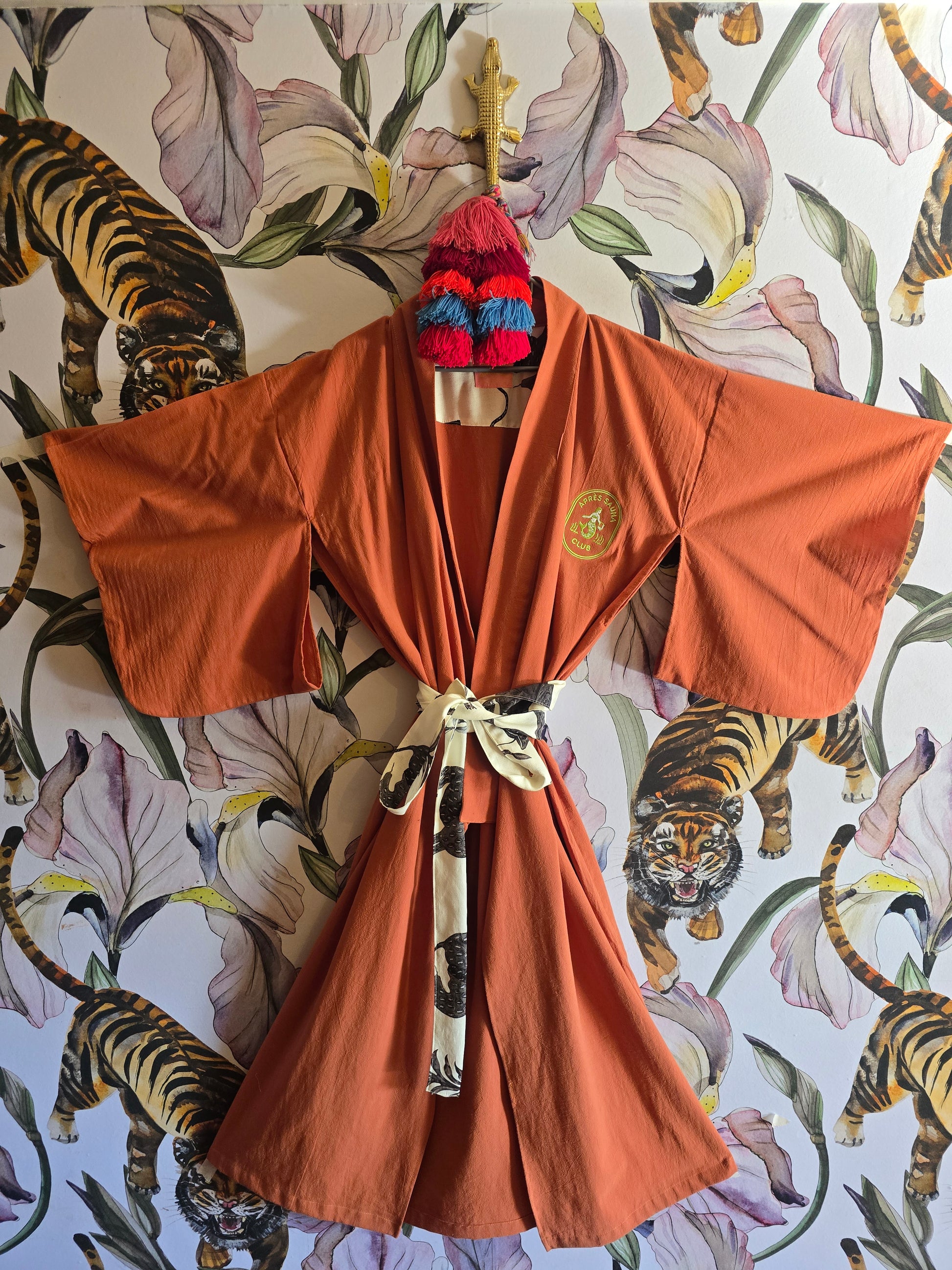 The APRÈ SAUNA 100% COTTON JAPANESE KIMONO TERRACOTTA