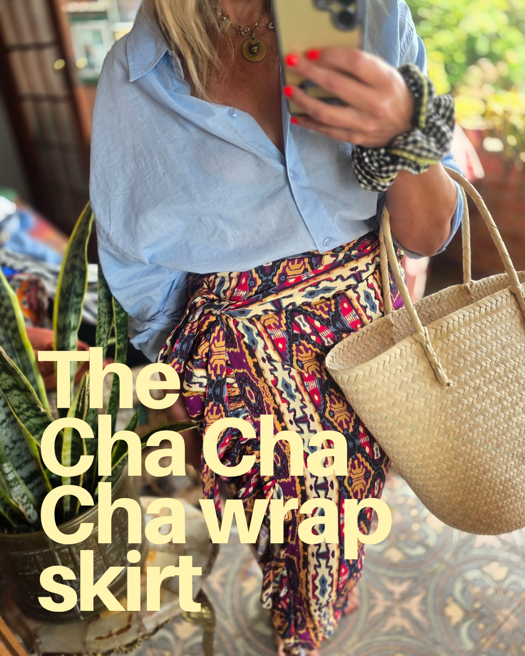 The CHA CHA AZTEC FRILL WRAP SKIRT
