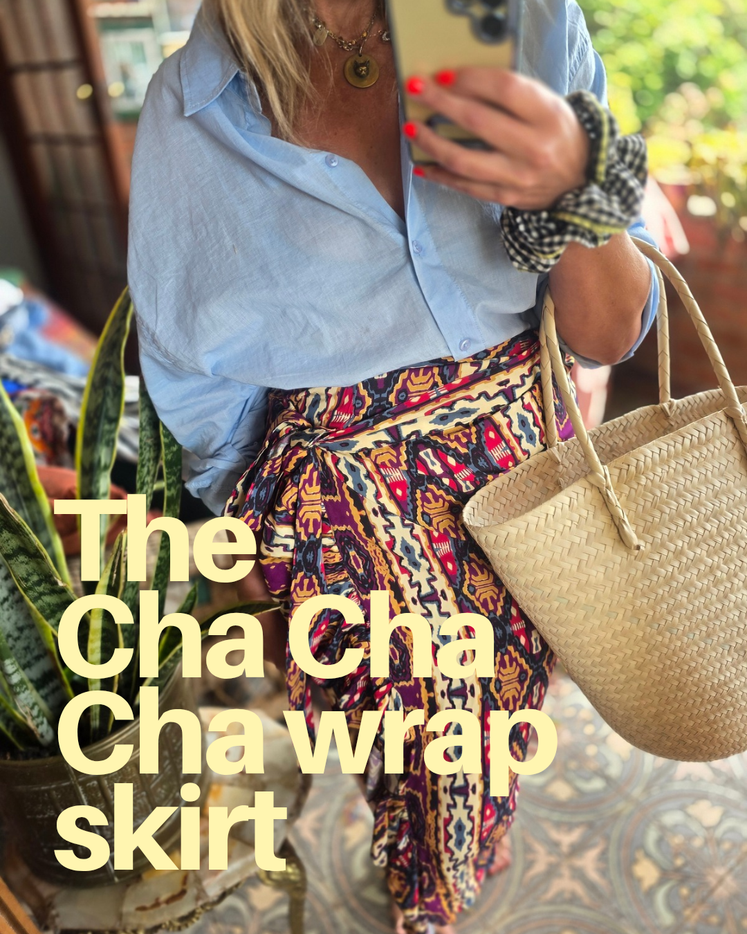 The CHA CHA AZTEC FRILL WRAP SKIRT