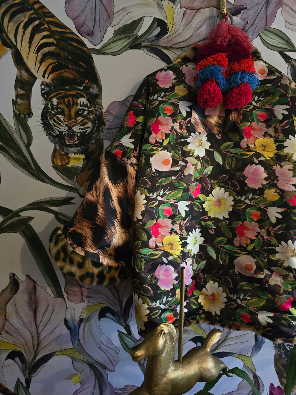 The BOUJEE LEOPARD REVERSIBLE FAUX FUR WITH FLORAL #4