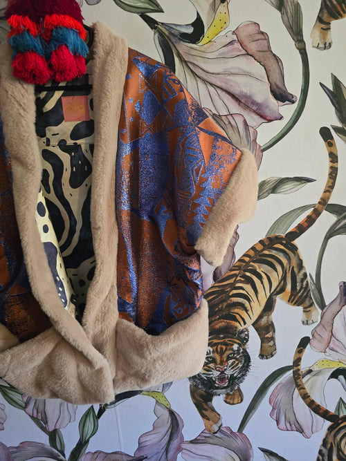 The NOMAD BOLERO WITH FAUX FUR & BROCADE