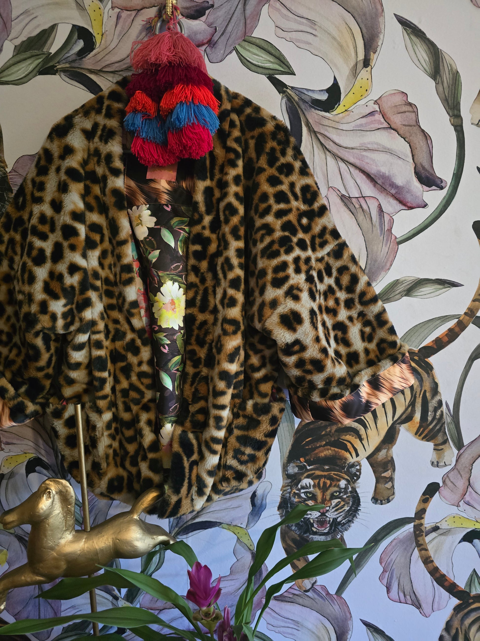 The BOUJEE LEOPARD REVERSIBLE FAUX FUR WITH FLORAL #4