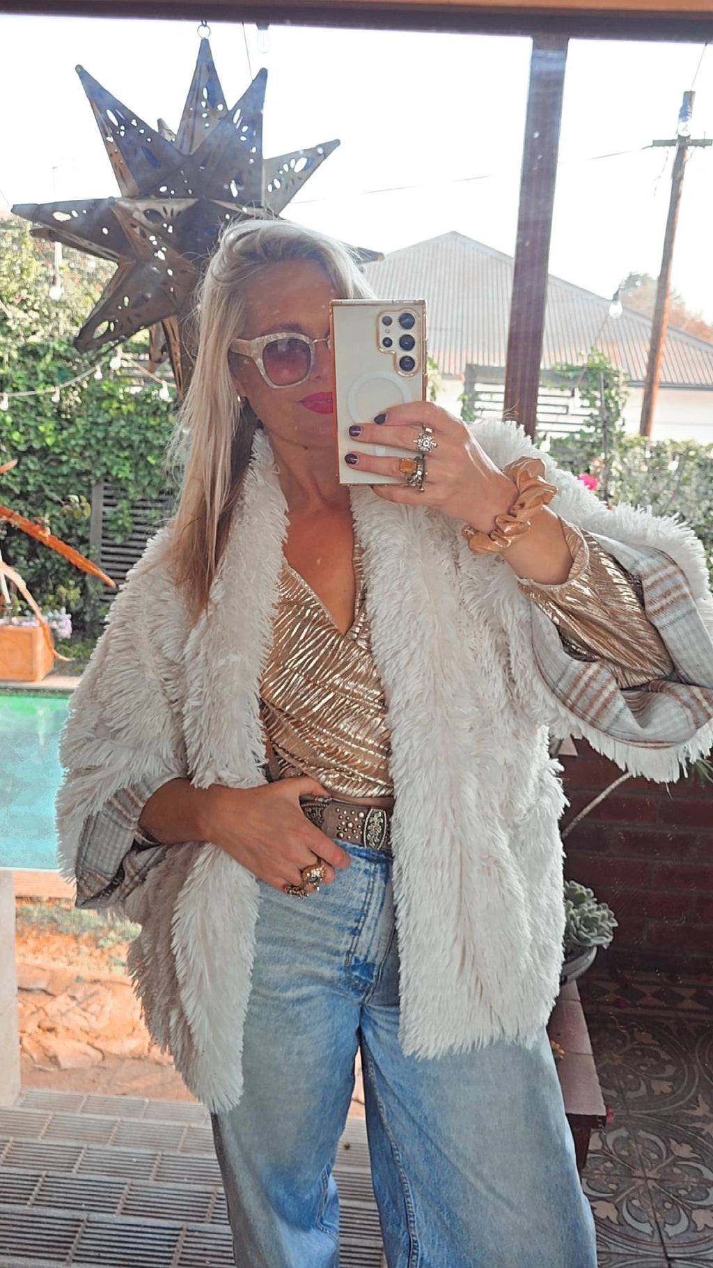 The TEDDY FULLY REVERSIBLE CREAM AND CHECK JACKET