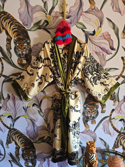 The JAPANDI SATIN & VELVET KIMONO