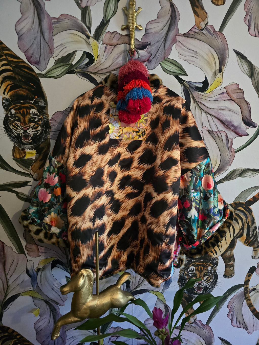 The BOUJEE LEOPARD REVERSIBLE FAUX FUR WITH FLORAL #3
