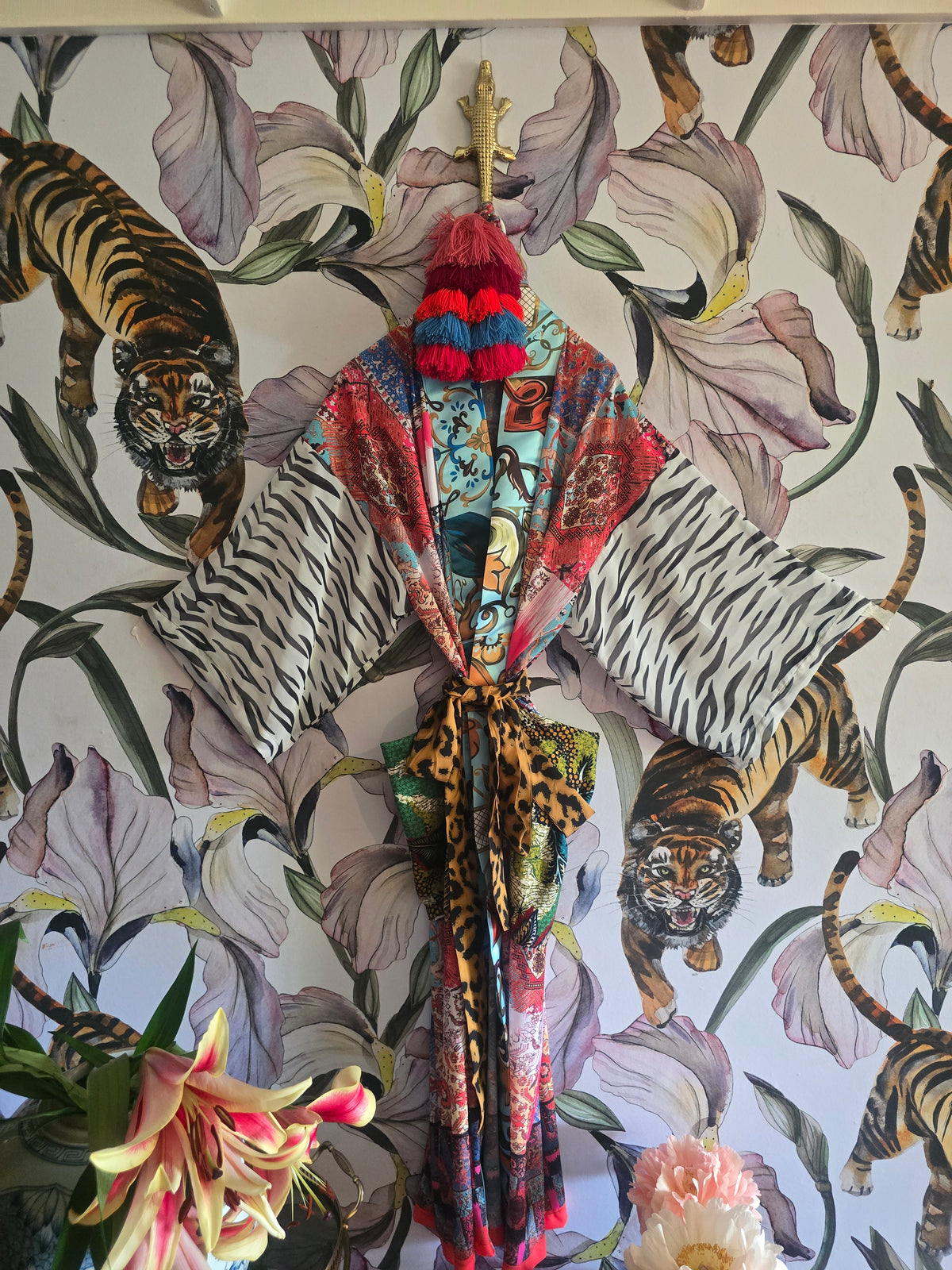 The JUNGLE & PAISLY KIMONO WITH ZEBRA SLEEVE #4