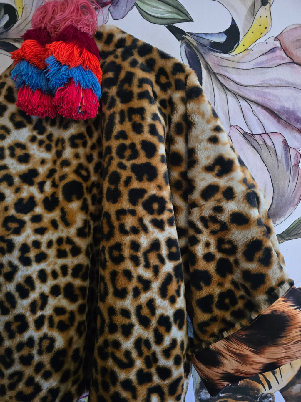 The BOUJEE LEOPARD REVERSIBLE FAUX FUR WITH FLORAL #4