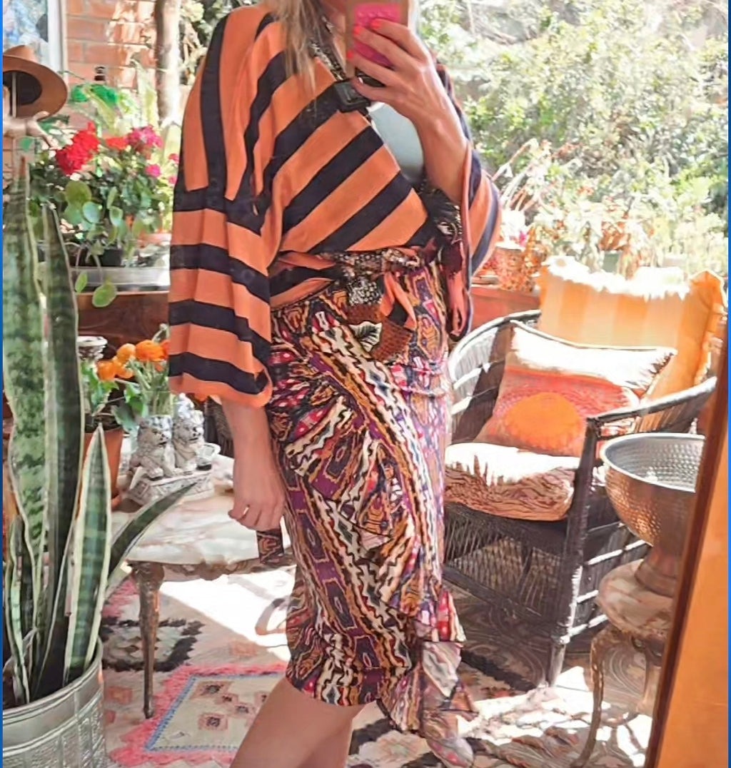 The CHA CHA AZTED FRILL WRAP SKIRT