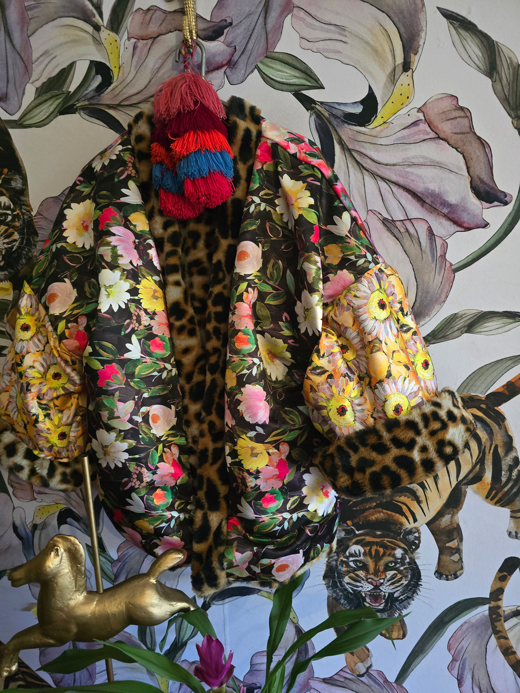 The BOUJEE LEOPARD REVERSIBLE FAUX FUR WITH FLORAL #1