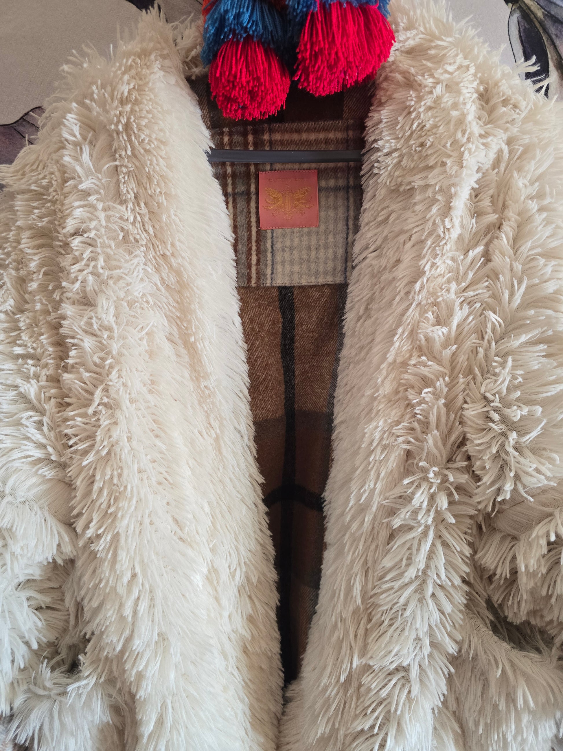The TEDDY FULLY REVERSIBLE CREAM AND CHECK JACKET