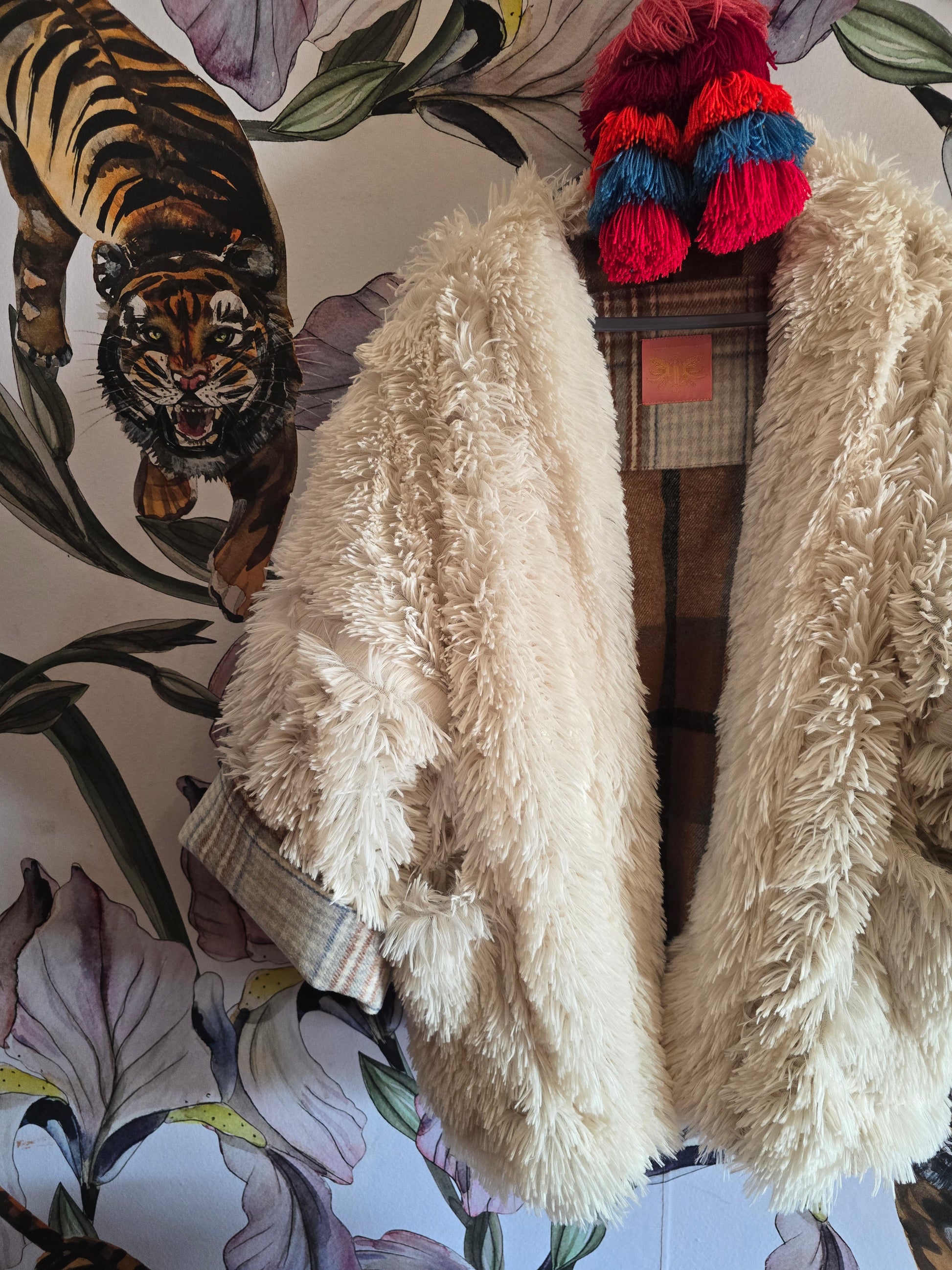 The TEDDY FULLY REVERSIBLE CREAM AND CHECK JACKET