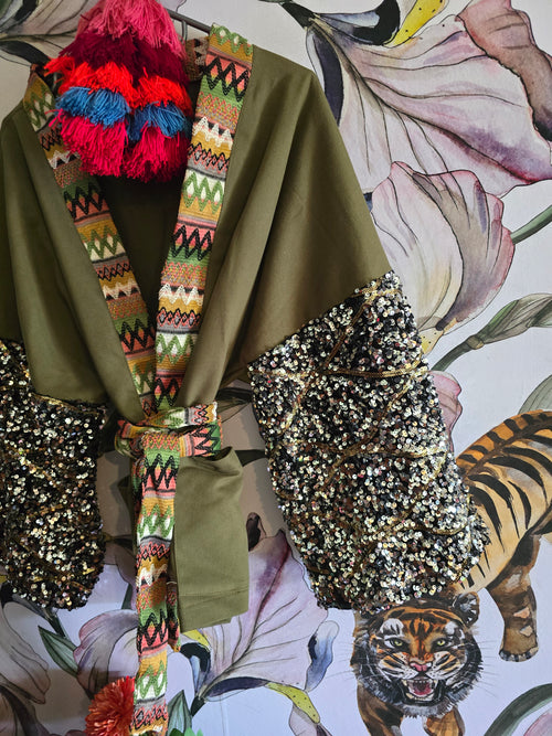 The SAFARI BLING CROPPED KIMONO