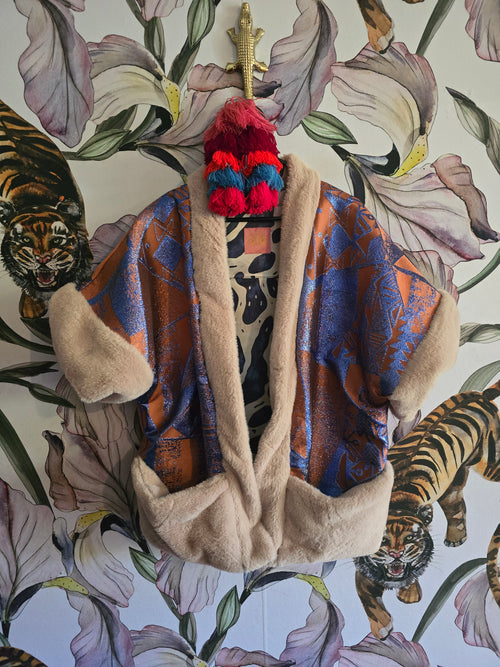 The NOMAD BOLERO WITH FAUX FUR & BROCADE