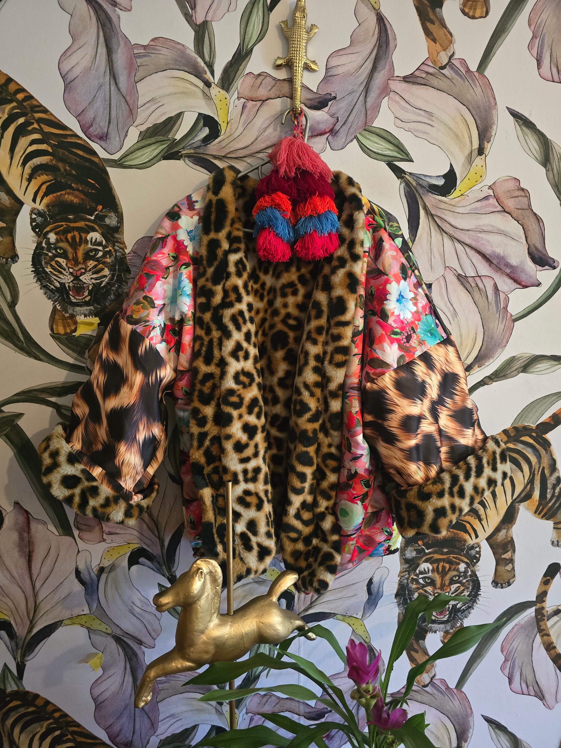 The BOUJEE LEOPARD REVERSIBLE FAUX FUR WITH FLORAL #4