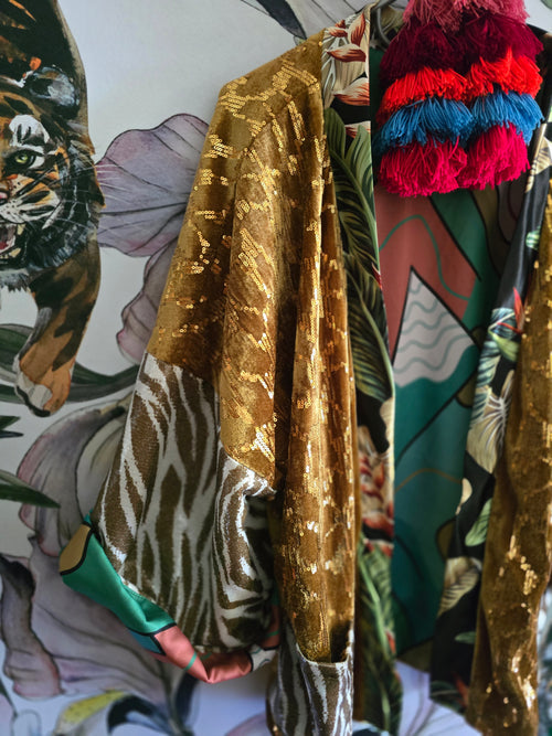 The BLING BLING BABY VELVET & SEQUINS BOMBER JACKET