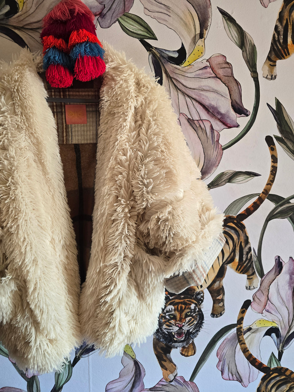 The TEDDY FULLY REVERSIBLE CREAM AND CHECK JACKET