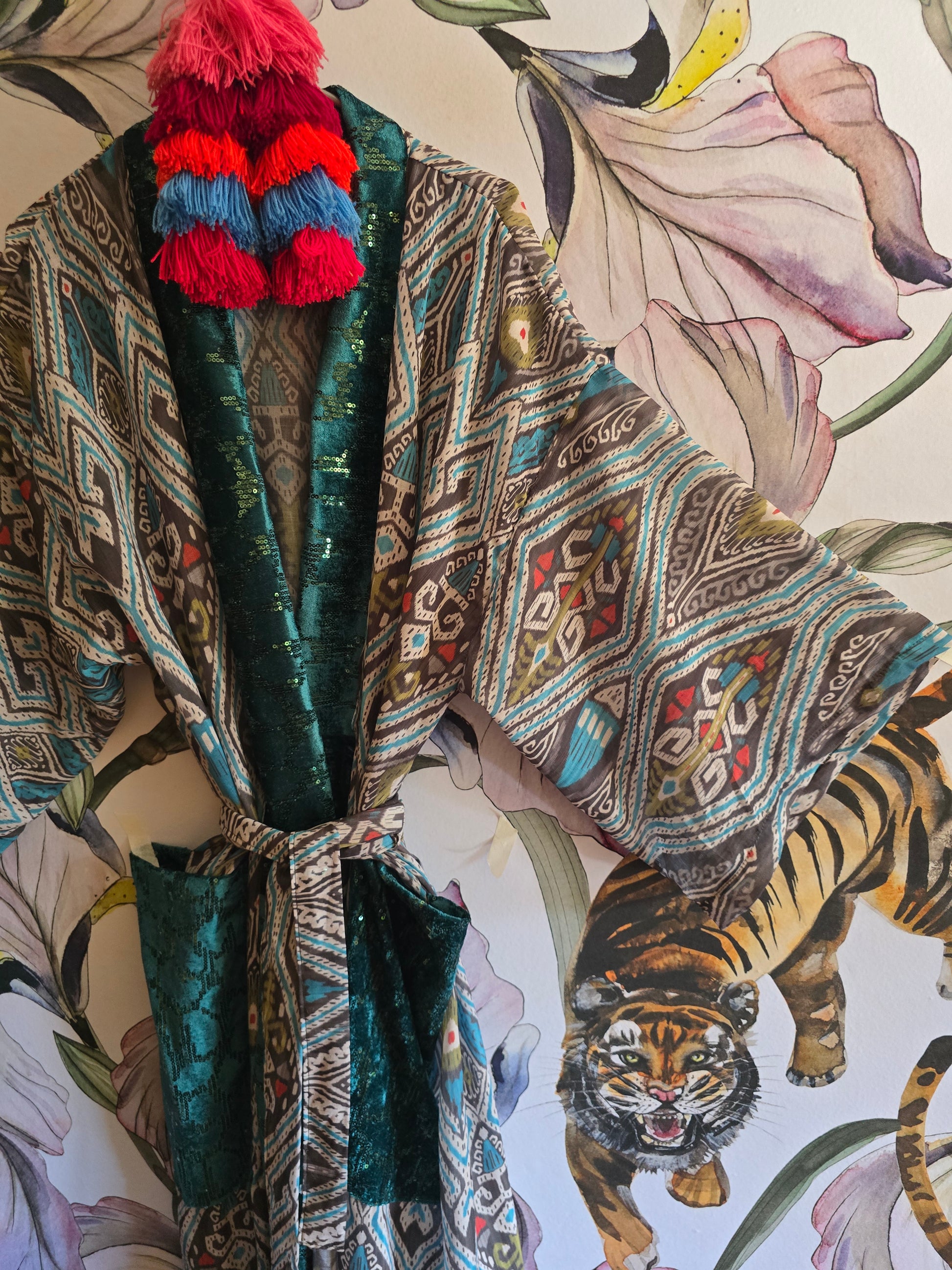 The AZTEC & VELVET SEQUINS KIMONO