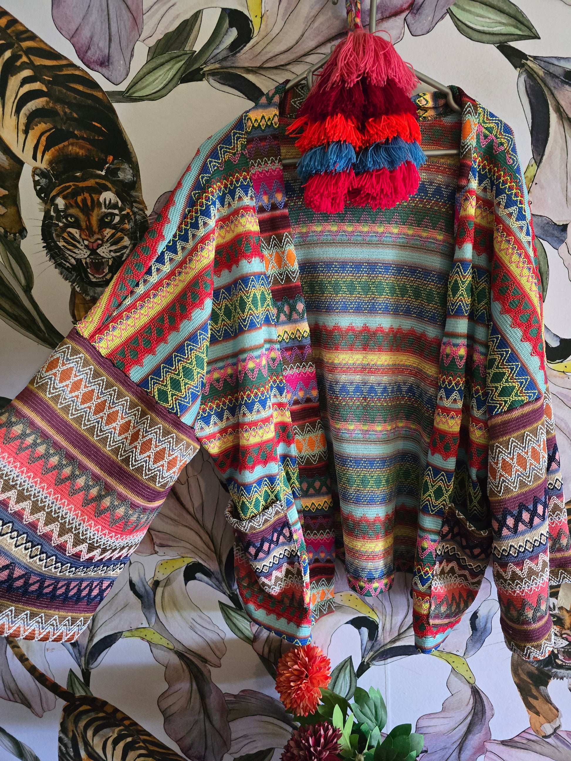 The BOHO KNIT CROPPED KIMONO