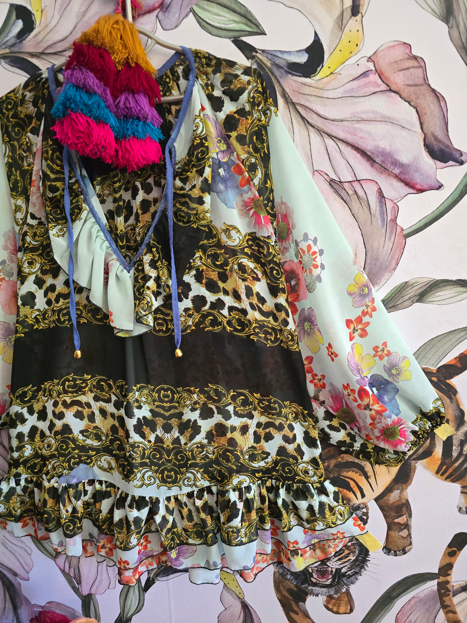 The LOVELEE LEOPARD FRILL FROCK