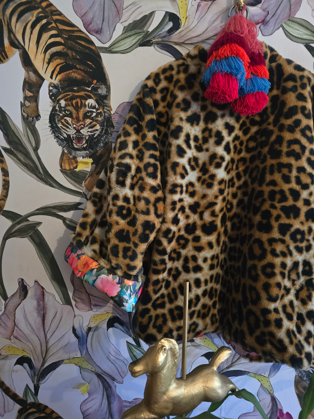 The BOUJEE LEOPARD REVERSIBLE FAUX FUR WITH FLORAL #3