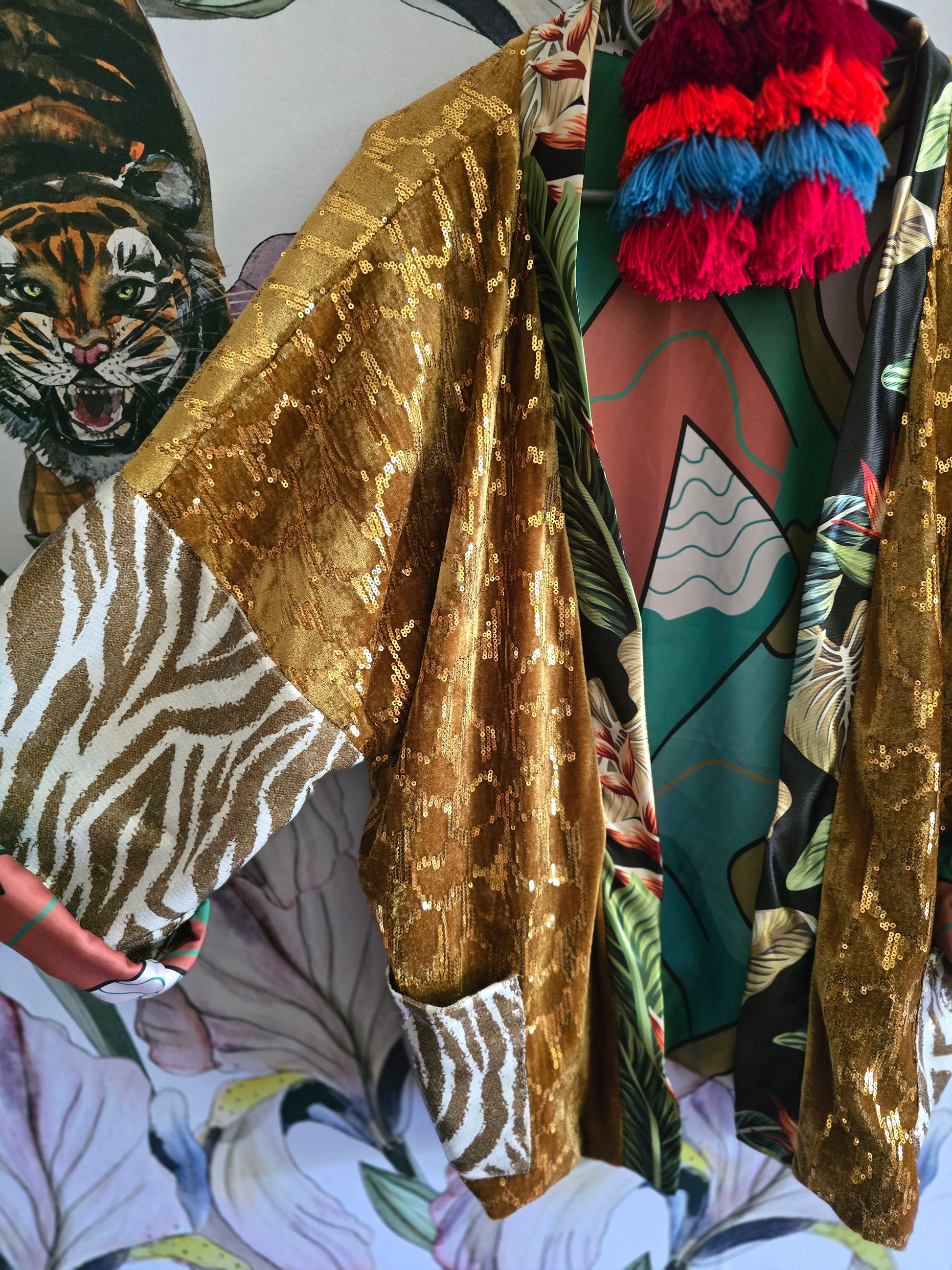 The BLING BLING BABY VELVET & SEQUINS BOMBER JACKET